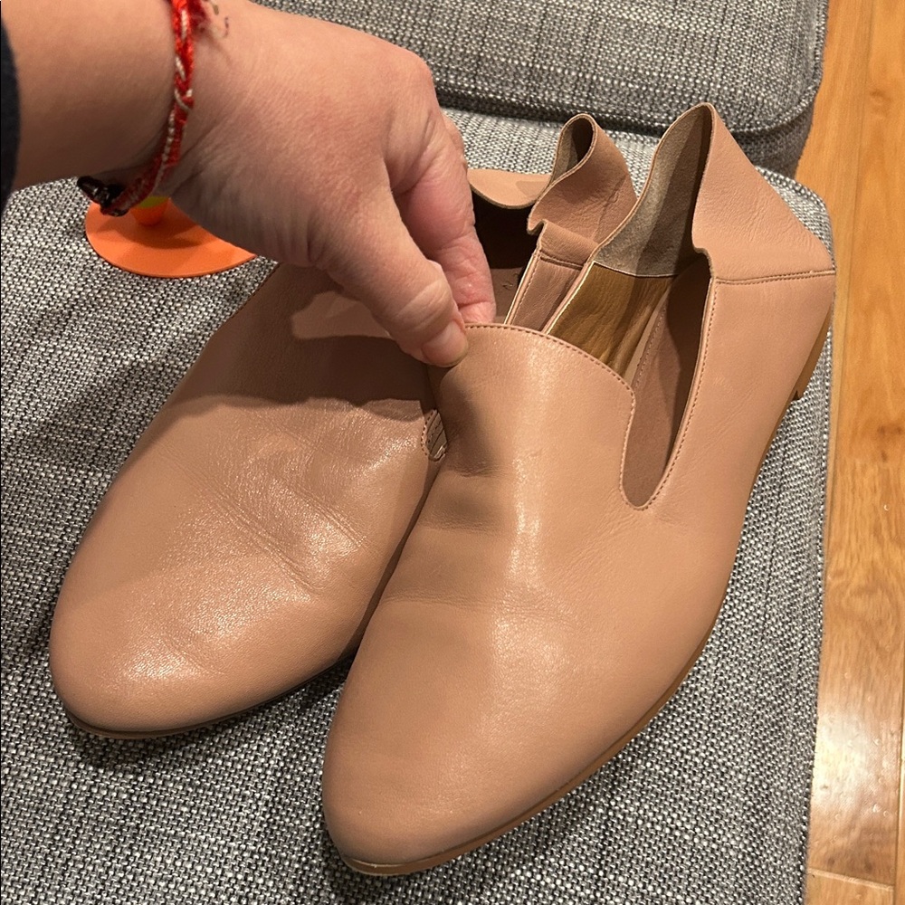 Halogen Nude Leather Flats